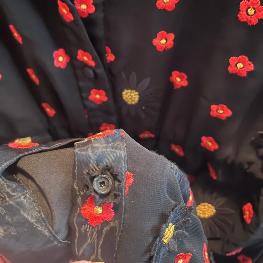Alice + Olivia Dress Enid Floral Embroidered Appliqué - Picture 13 of 14
